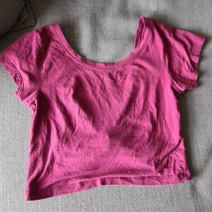 Pink open-back crop top